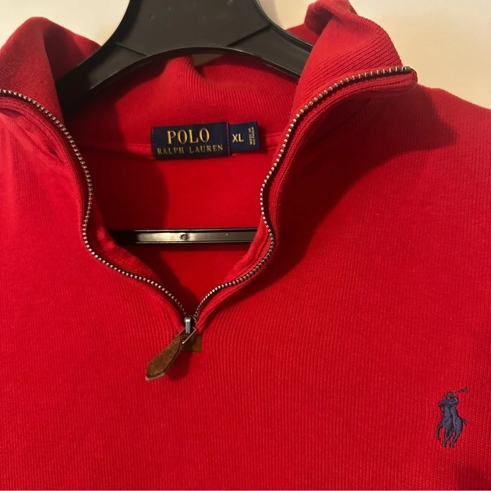 Polo Ralph Lauren Red Pullover 1/4 Zip Men XL